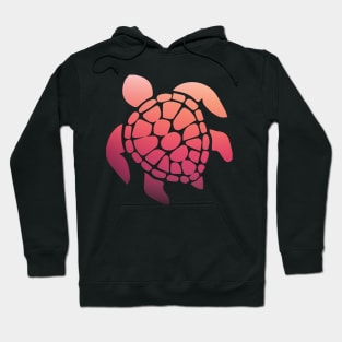 pink sunset ombre sea turtle Hoodie